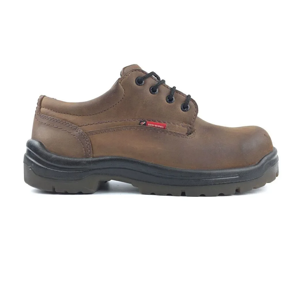 RED WING King Steel Toe Safety Work Shoe Low Top Oxford Brown Leather Workwear